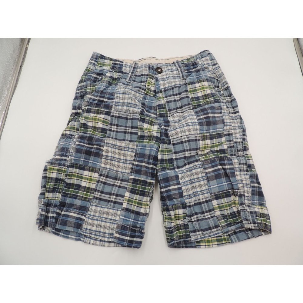 American Eagle Classic Length Madras Plaid shorts Mens size 26